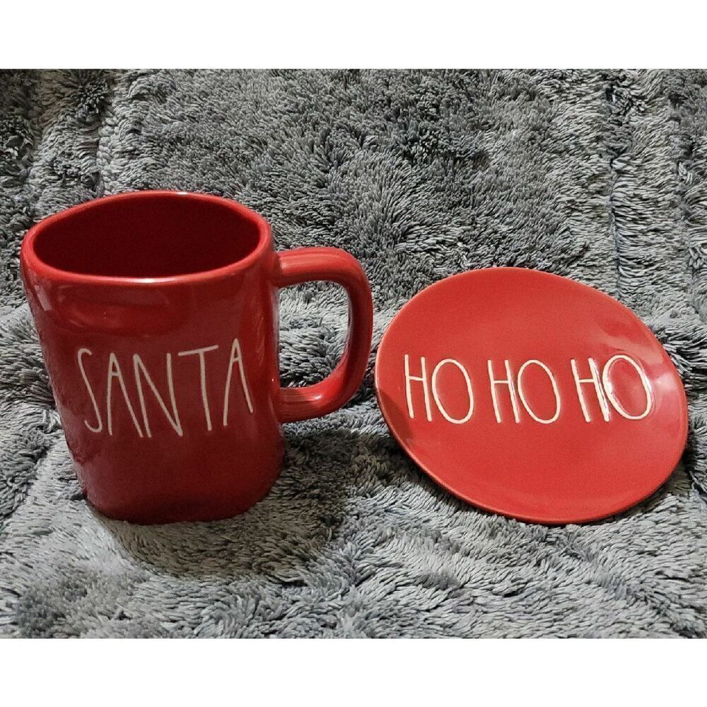 Rae Dunn Santa's Mug and Ho Ho Ho plate